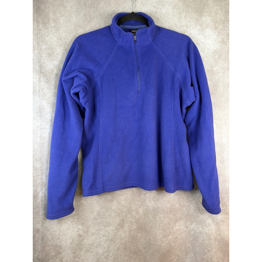Patagonia Capilene Fleece Pullover Women Large Purple 1/4 Zip Mock Neck 43484